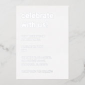 ホワイトダスティブルー結婚ズ銀箔招待状 箔招待状 (正面)