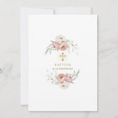 ホワイトダスティーバラフラワーファースト誕生日&バプテスマ 招待状 (裏面)