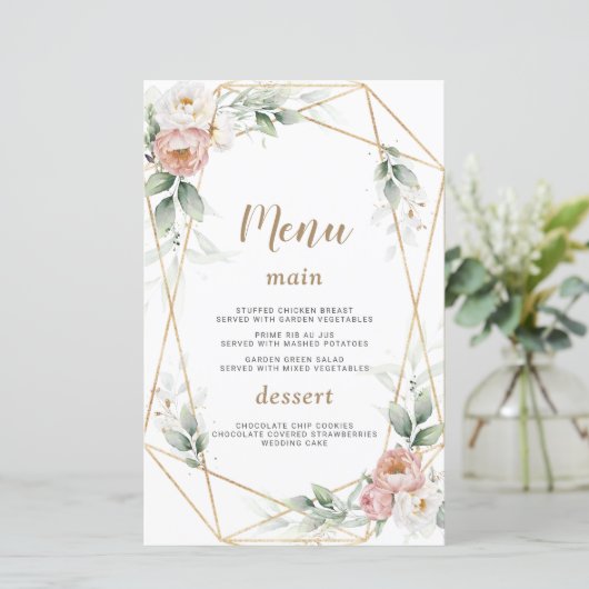 ホワイトダスティーバラフローラ金ゴールド結婚グリーンリーのメニュー (スタンド正面)