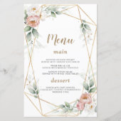 ホワイトダスティーバラフローラ金ゴールド結婚グリーンリーのメニュー (裏面)