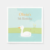 ホワイトダックエレガントバースデーパーティーがナプキンスを供給 スタンダードカクテルナプキン (正面)