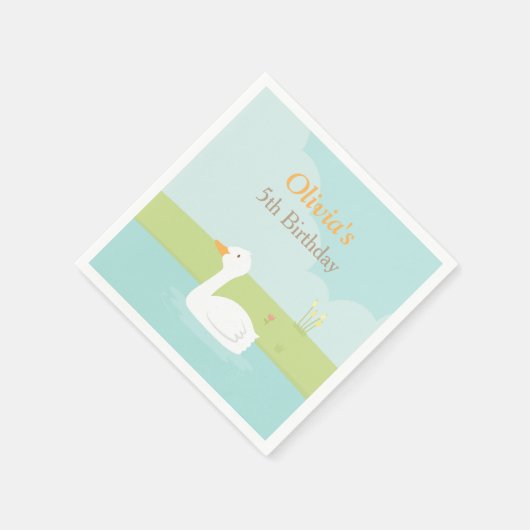 ホワイトダックエレガントバースデーパーティーがナプキンスを供給 スタンダードカクテルナプキン (角)