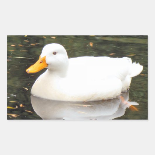 ホワイトダックステッカー 長方形シール (正面)