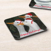 ホワイトダックス赤いサンタハッツホリデーを着て コースター (左側)