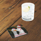 ホワイトダックス赤いサンタハッツホリデーを着て コースター