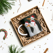 ホワイトダックス赤いサンタハッツホリデーを着て マグカップ