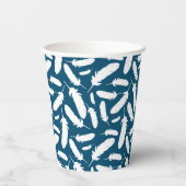 ホワイトダックパーソナライズされたイラストレーションネイビーブルー 紙コップ (裏面)