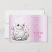 ホワイトダックピンクフローラサンキューカード サンキューカード (正面)