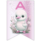 ホワイトダックピンクフローラバンティング国旗 バンティングフラッグ (第3の旗)