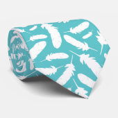 ホワイトダックフェザーティール(緑がかった色) パターン(の模様が)ある ネクタイ (ロール)
