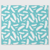 ホワイトダックフェザーティール(緑がかった色) パターン(の模様が)ある ラッピングペーパー (フラット)