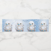 ホワイトダックブルーフローラウォーターボトルラベル ペットボトルラベル (シングルラベル)