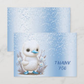ホワイトダックブルーフローラサンキューカード サンキューカード (正面/裏面)