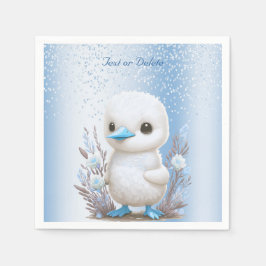 ホワイトダックブルーフローラナプキンス スタンダードカクテルナプキン