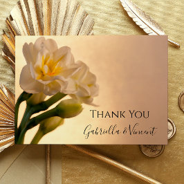 ホワイトダッフォジル春の結婚式フラットサンキューノート ノートカード