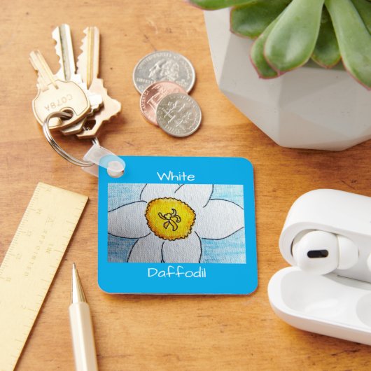 ホワイトダッフォディルアズブルー キーホルダー (デスク)