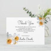 ホワイトダッフォディル葬儀サンキューカード 招待状 (スタンド正面)