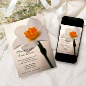 ホワイトダフォディルイースターディナー招待状 招待状