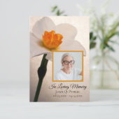 ホワイトダフォディル春葬儀記念悔やみや弔慰 サンキューカード (スタンド正面)