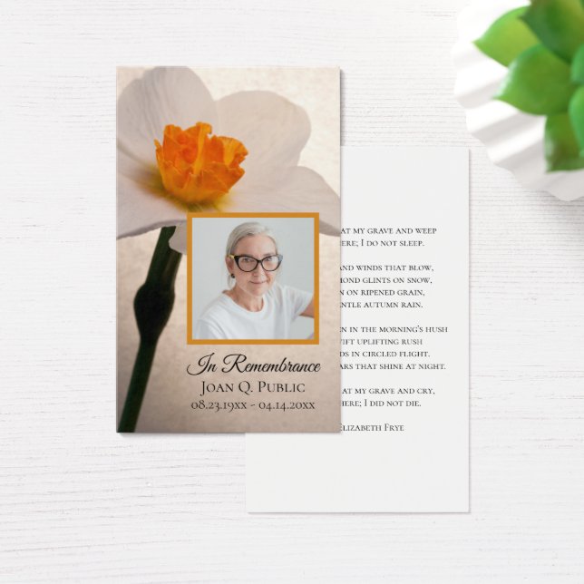 ホワイトダフォディル春葬儀記念祈りの言葉 (デスク)