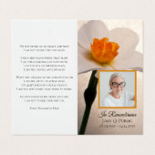 ホワイトダフォディル春葬儀記念祈りの言葉 名刺 (外部フラット)