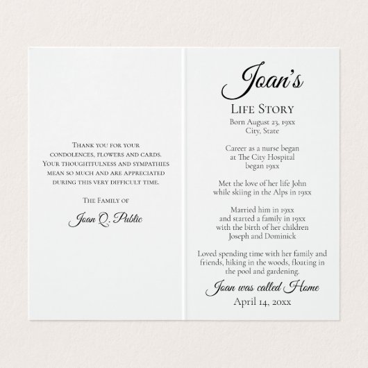 ホワイトダフォディル春葬儀記念祈りの言葉 名刺 (内部フラット)