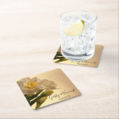 ホワイトダブルダッフォジルス春の結婚式 スクエアペーパーコースター (インサイチュ)