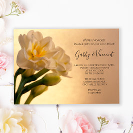 ホワイトダブルダッフォジルス春婚約パーティ 招待状