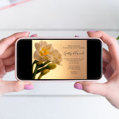 ホワイトダブルダッフォジルス春婚約パーティ 招待状