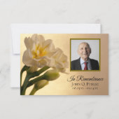 ホワイトダブルダッフォディルズ葬儀悔やみや弔慰 サンキューカード (正面)