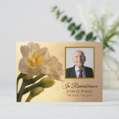 ホワイトダブルダッフォディルズ葬儀悔やみや弔慰 サンキューカード (スタンド正面)