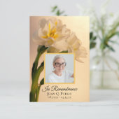 ホワイトダブルダッフォディルズ葬儀悔やみや弔慰 サンキューカード (スタンド正面)