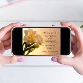 ホワイトダブルダッフォディルフラワーイースターディナー 招待状