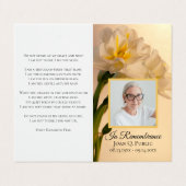 ホワイトダブルダッフォディルフラワー葬式祈りの言葉 名刺 (外部フラット)