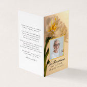 ホワイトダブルダッフォディルフラワー葬式祈りの言葉 名刺 (外部)