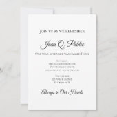 ホワイトダブルダッフォディル花死記念日 招待状 (裏面)