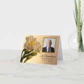 ホワイトダブルダッフォディル葬儀悔やみや弔慰ありがとう サンキューカード (正面)