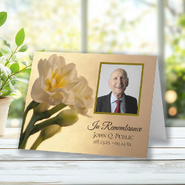 ホワイトダブルダッフォディル葬儀悔やみや弔慰ありがとう サンキューカード