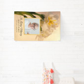 ホワイトダブルダッフルズお祝いの葬式 横断幕 (インサイチュ)