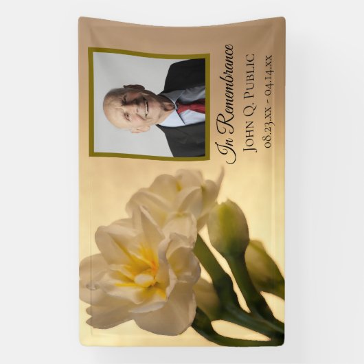 ホワイトダブルダッフルズお祝いの葬式 横断幕 (縦)