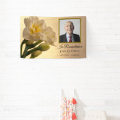 ホワイトダブルダッフルズお祝いの葬式 横断幕 (インサイチュ)