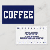 ホワイトダブルパンチ番号の巨大文字 ロイヤリティカード (正面/裏面)