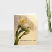 ホワイトダブル水仙悔やみや弔慰ありがとう サンキューカード (正面)