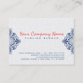 ホワイトダマエレガントスクダークブルーヴィンテージレース 名刺 (裏面)