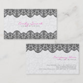 ホワイトダマエレガントスブラックレース 名刺 (正面/裏面)