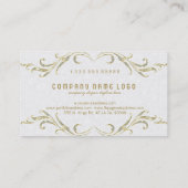 ホワイトダマスクとグリッターフローラ枠 名刺 (裏面)