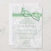 ホワイトダマスクとフェイクボウの結婚式 招待状 (裏面)