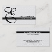 ホワイトダマスクとブラックストライプ 名刺 (正面/裏面)