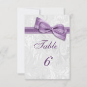 ホワイトダマスクとライラックのフェイクボウ 招待状 (裏面)