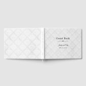 ホワイトダマスクのパーソナライズエレガント ゲストブック (全面)